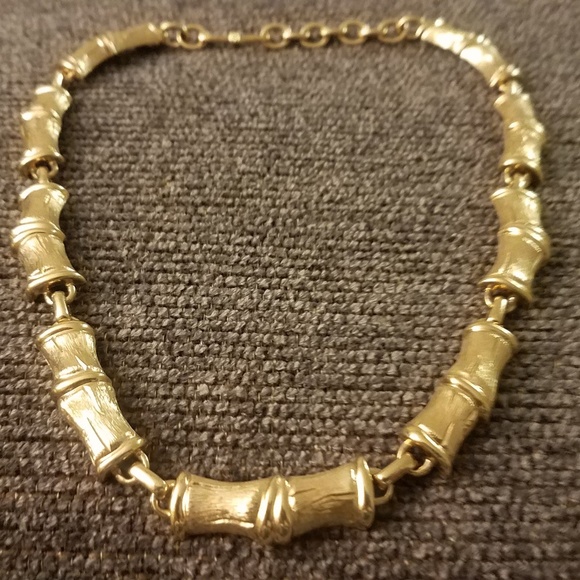 Monet Jewelry - Vintage Monet Gold Toned Bamboo Choker Necklace